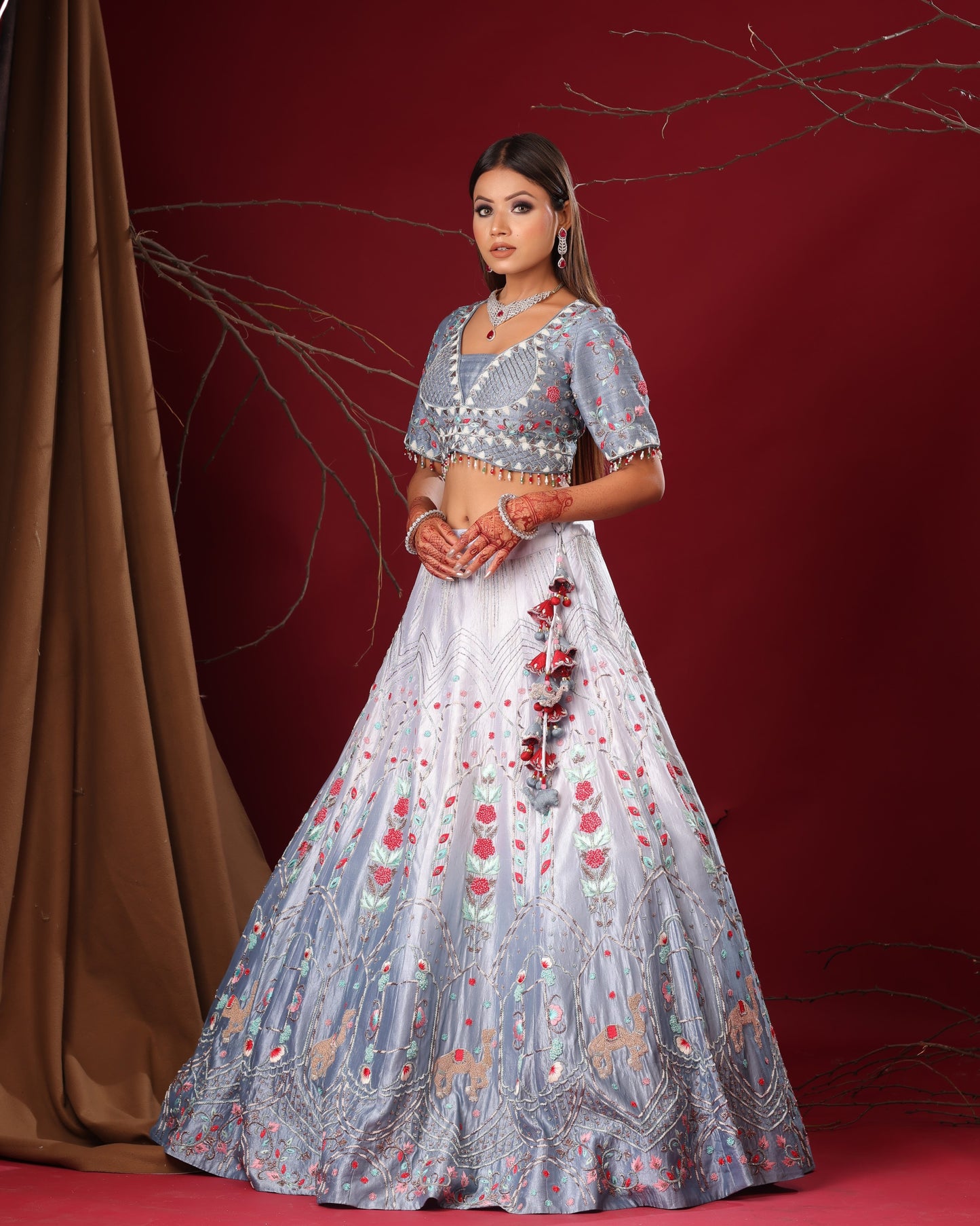 Grey ombre lehenga set