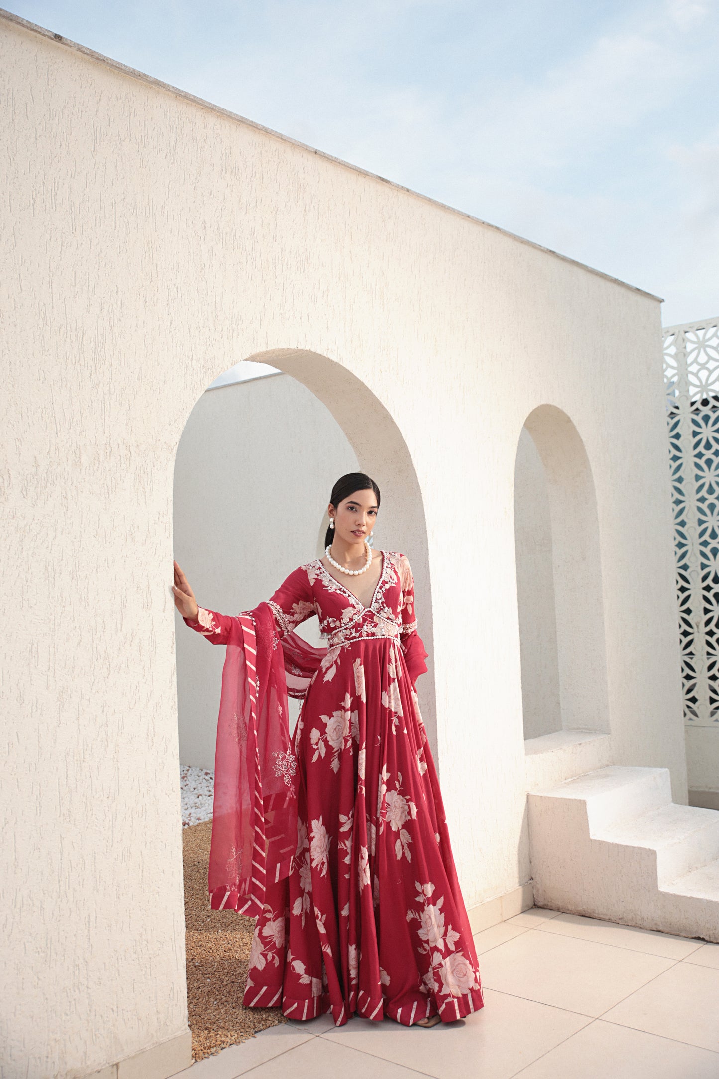 Red Anarkali