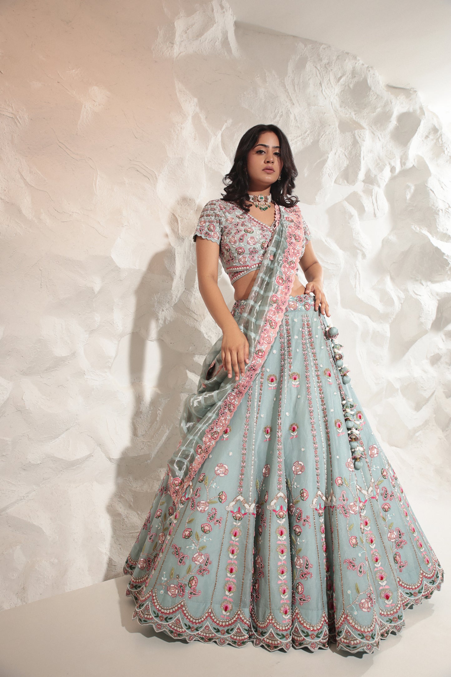Aqua Blue Lehenga Set