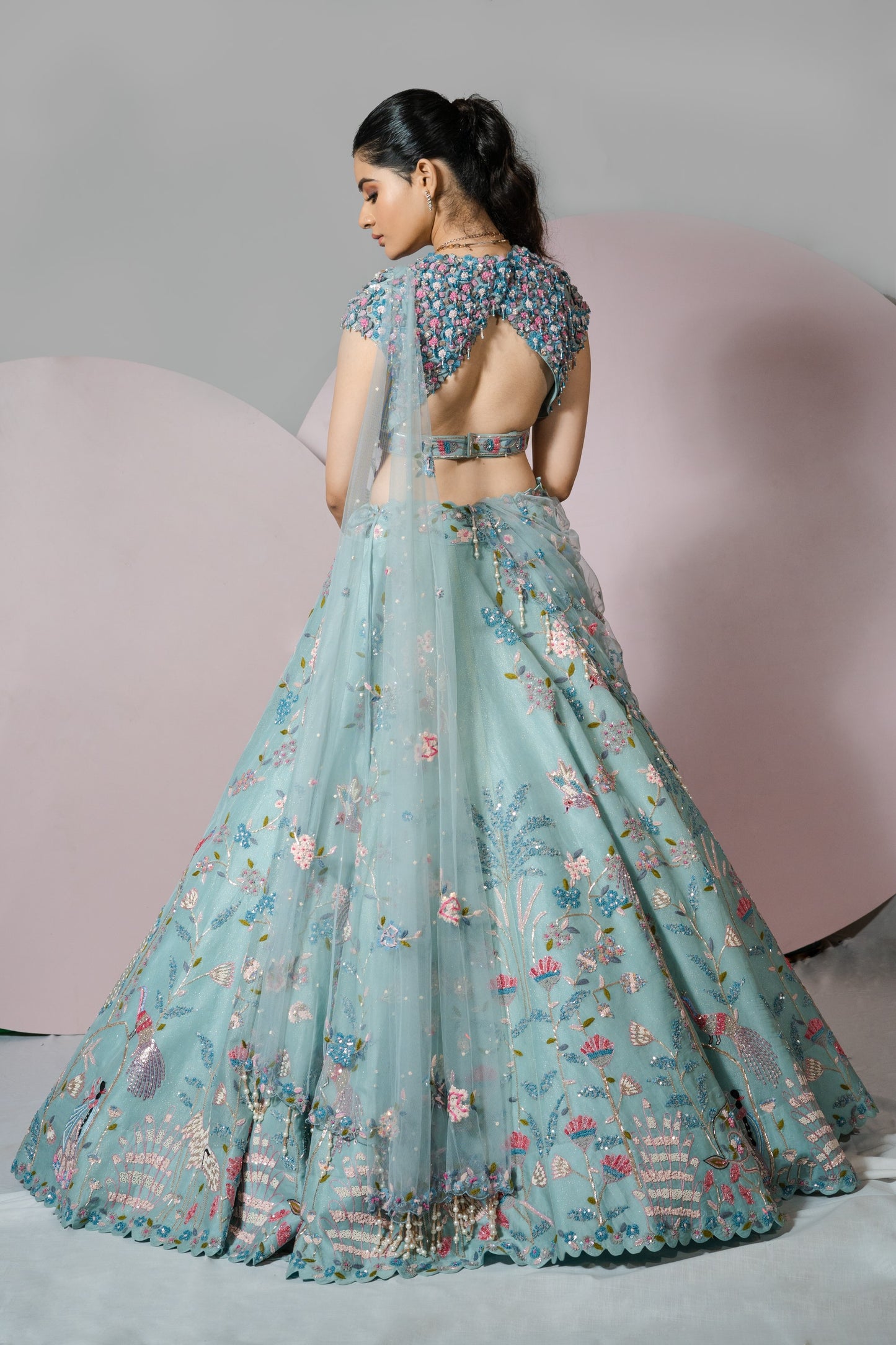 Pastel Blue Lehenga Set