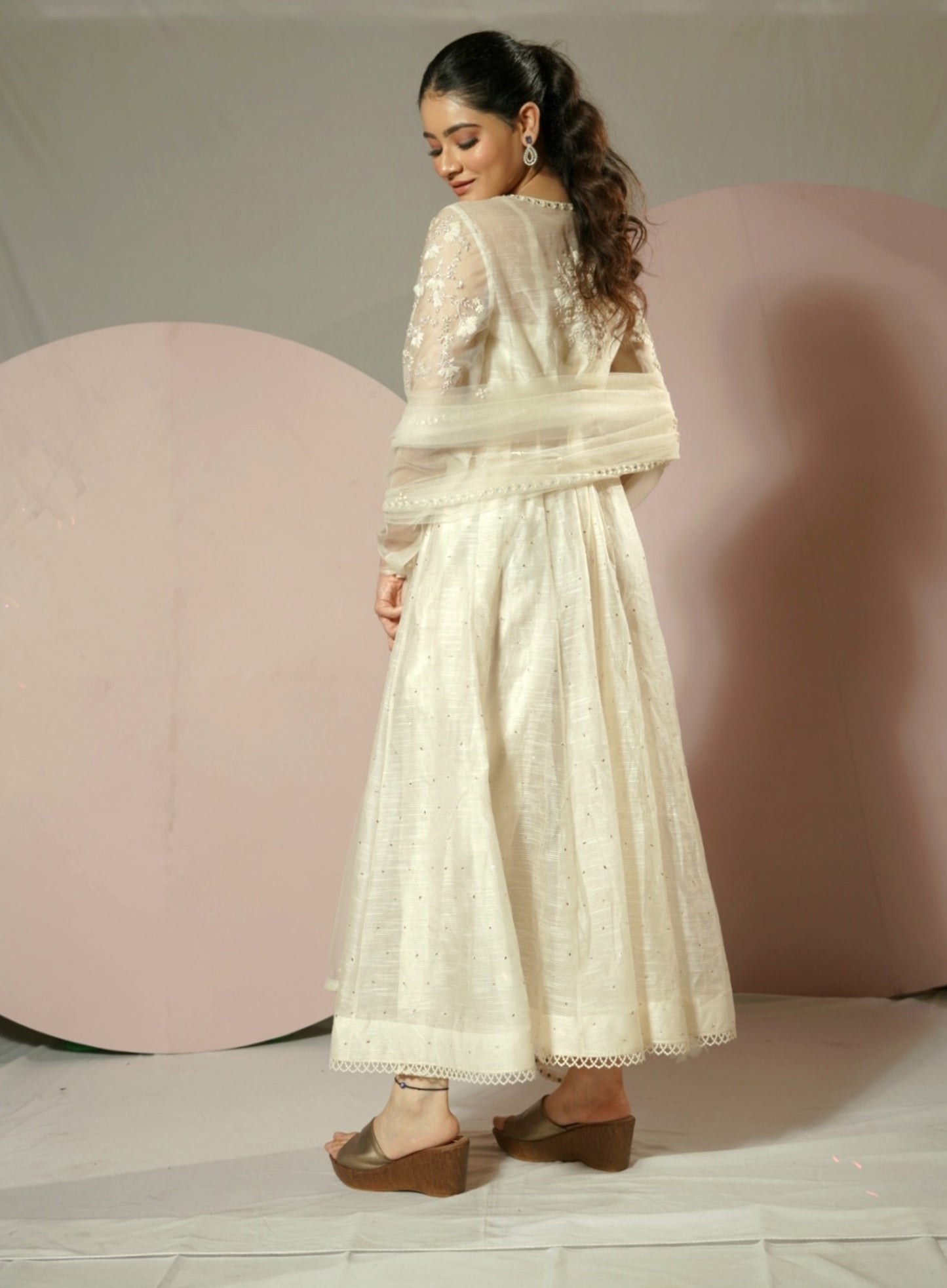 White Anarkali Suit