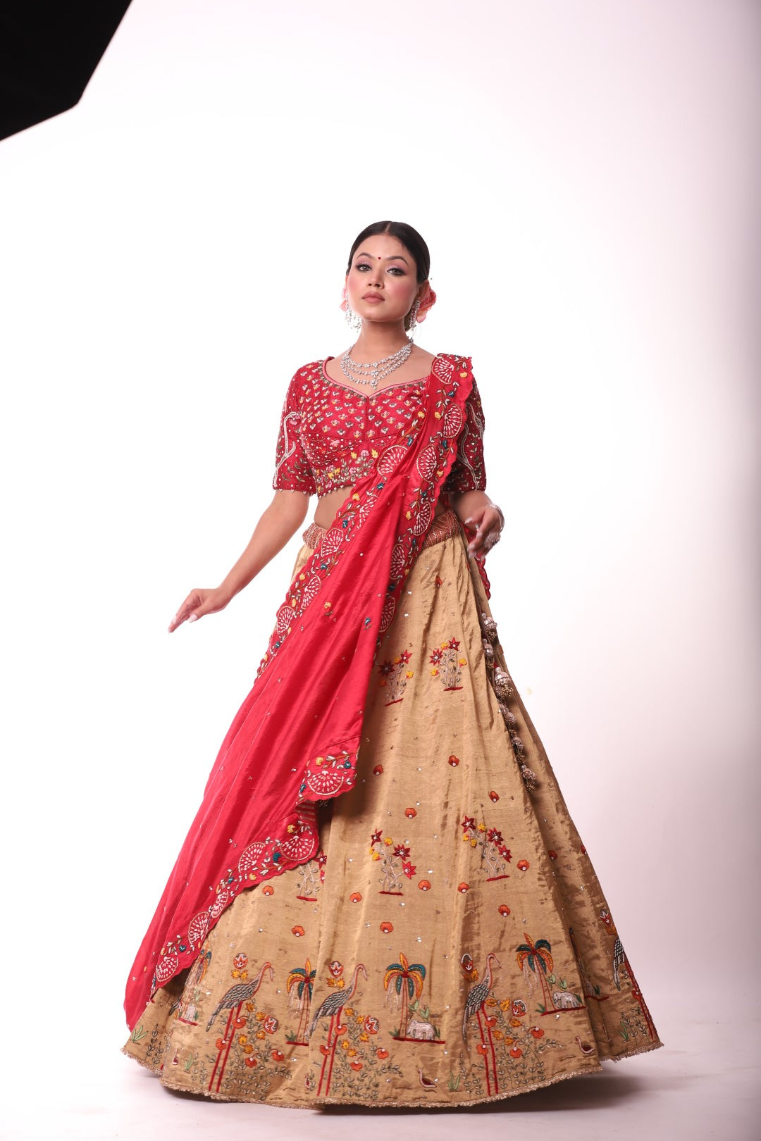 Golden Tissue Lehenga Set