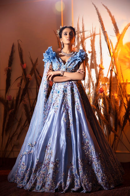 Ice Blue Lehenga Set