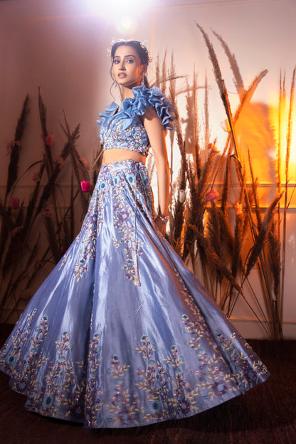 Ice Blue Lehenga Set