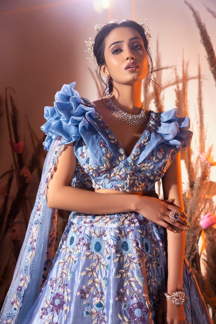 Ice Blue Lehenga Set