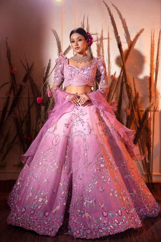 Ombre Pink Lehenga Set