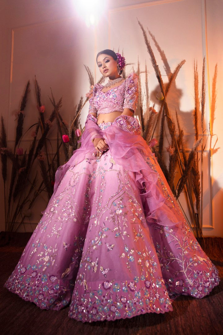 Ombre Pink Lehenga Set