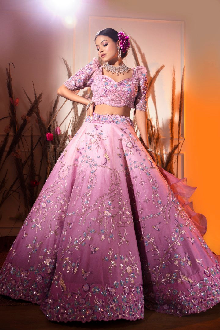 Ombre Pink Lehenga Set