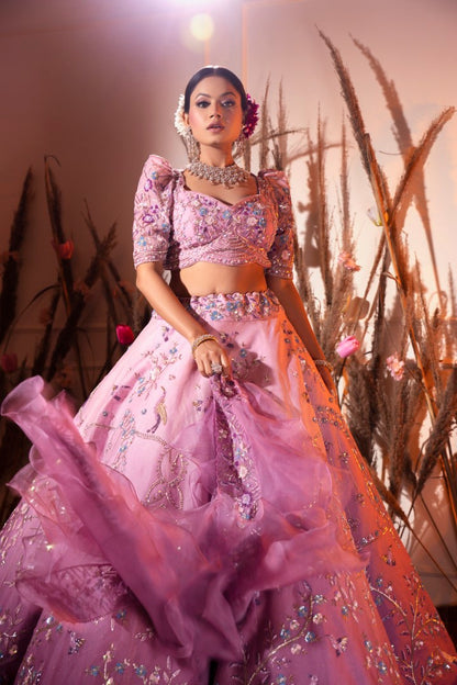 Ombre Pink Lehenga Set