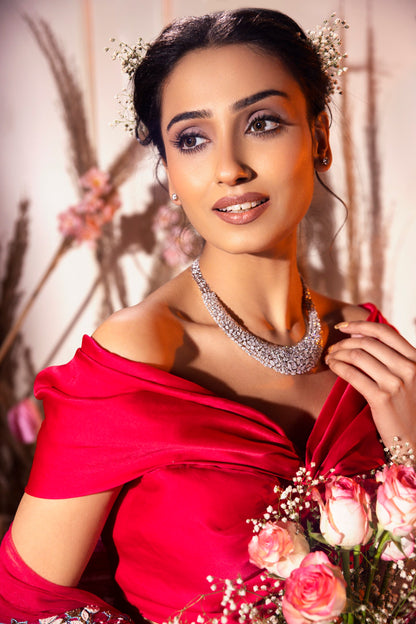 Cherry Red Lehenga Set