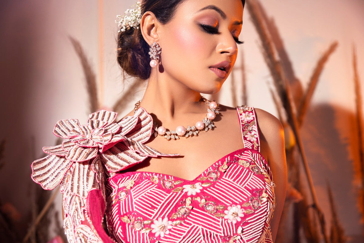 Cherry Red Lehenga Set