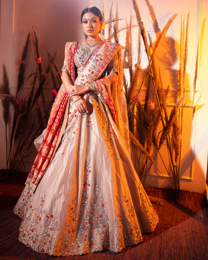 Beige lehenga set