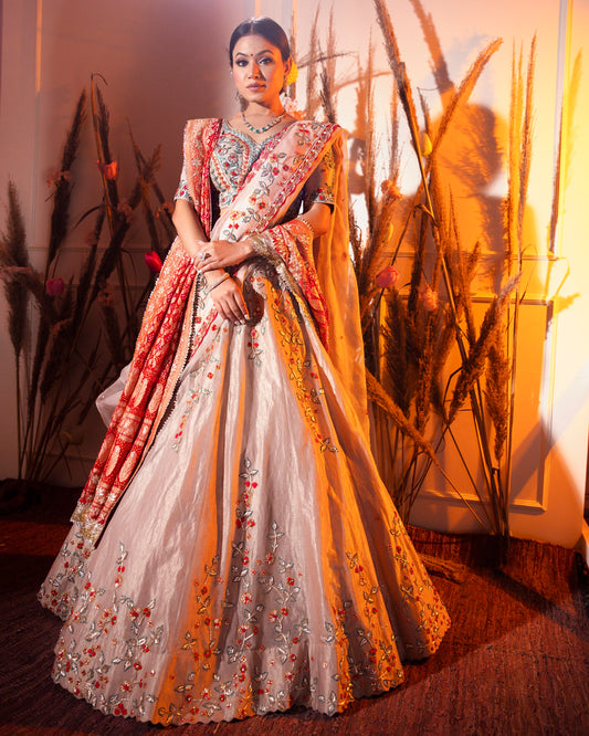 Beige lehenga set