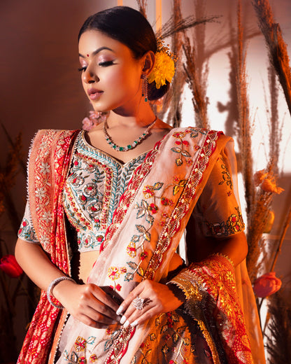 Beige lehenga set