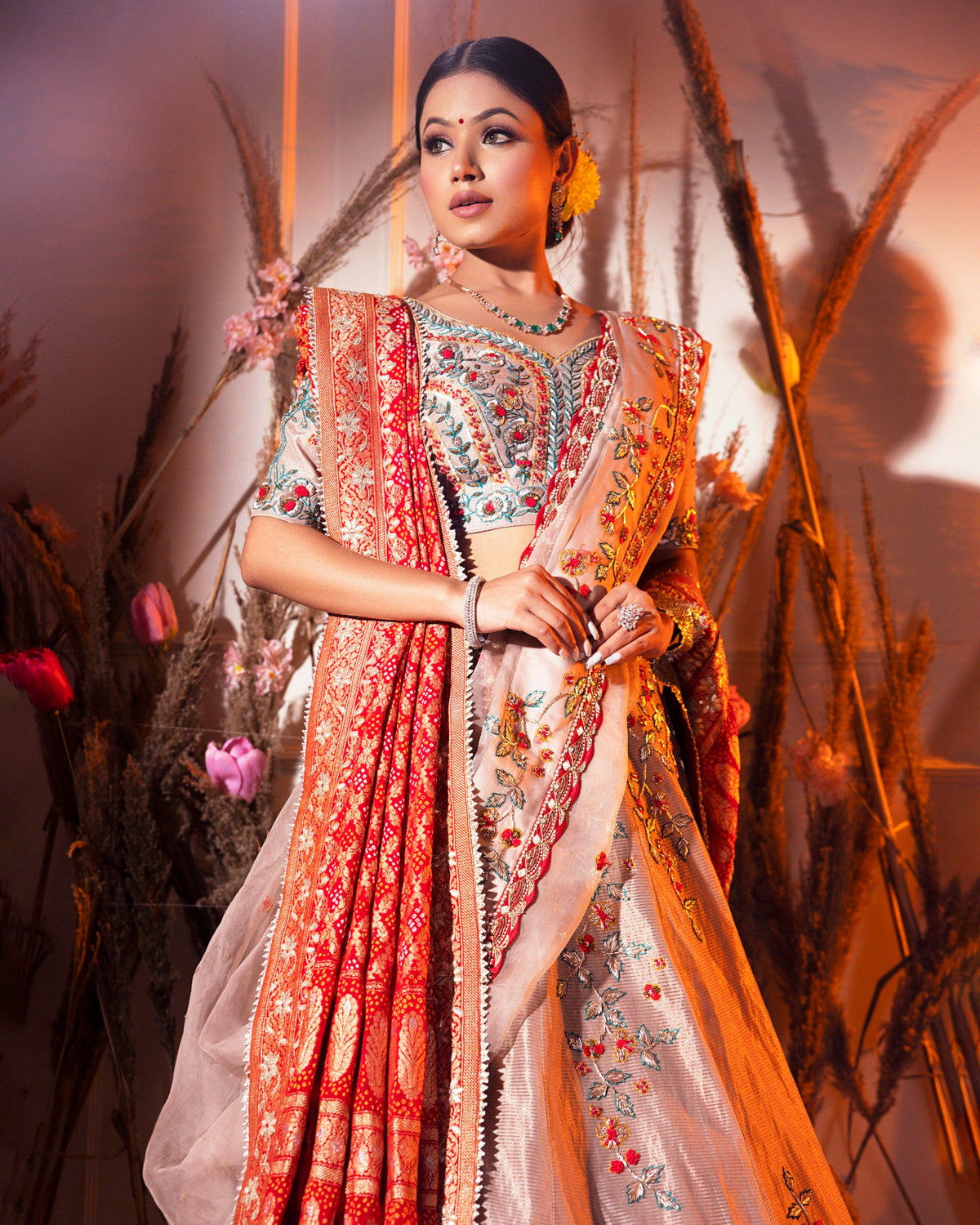 Beige lehenga set