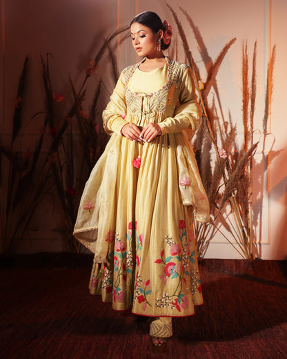 Yellow Anarkali Jacket