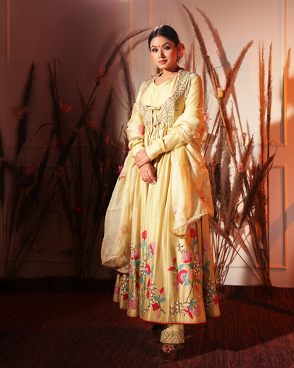 Yellow Anarkali Jacket