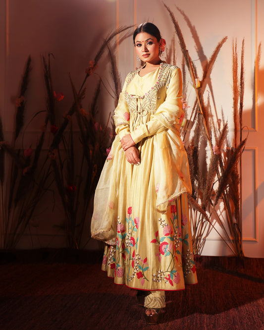 Yellow Anarkali Jacket