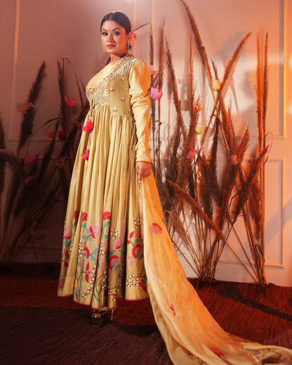 Yellow Anarkali Jacket