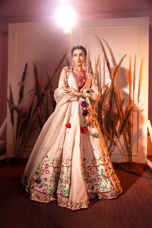 Beige Anarkali Skirt