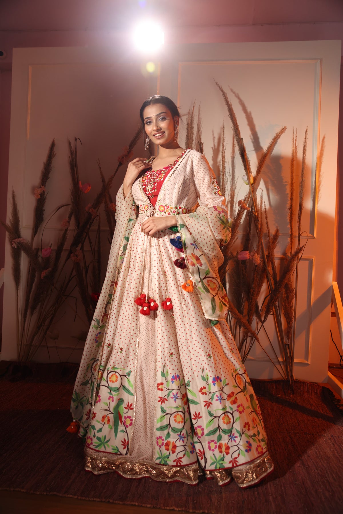 Beige Anarkali Skirt