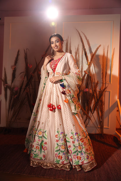 Beige Anarkali Skirt