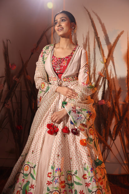 Beige Anarkali Skirt