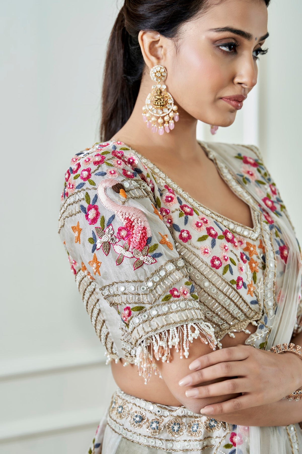 Ivory Tissue Lehenga Set