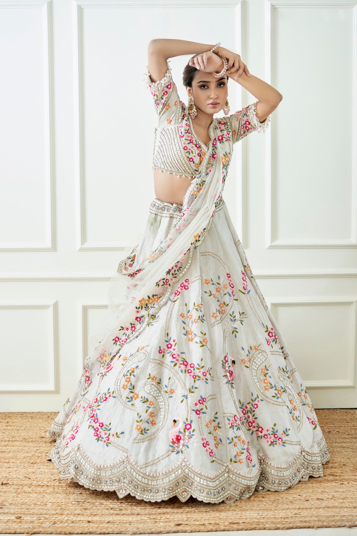 Ivory Tissue Lehenga Set