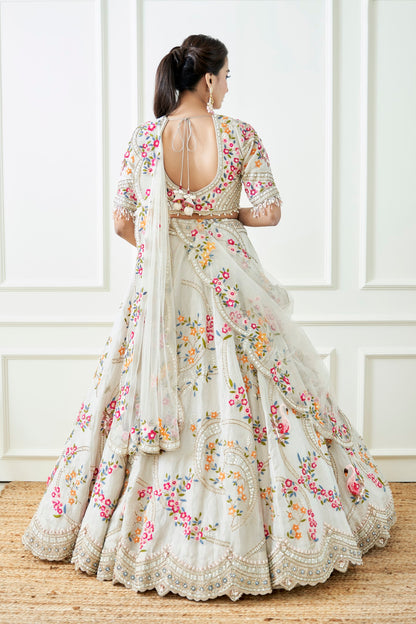 Ivory Tissue Lehenga Set