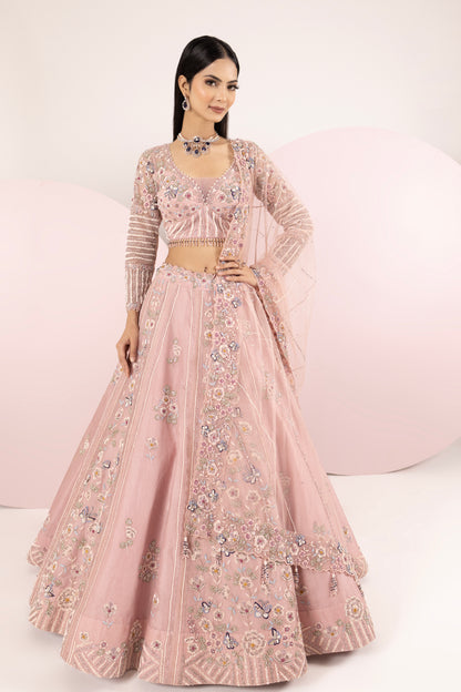 Pastel Pink Organza Lehenga Set
