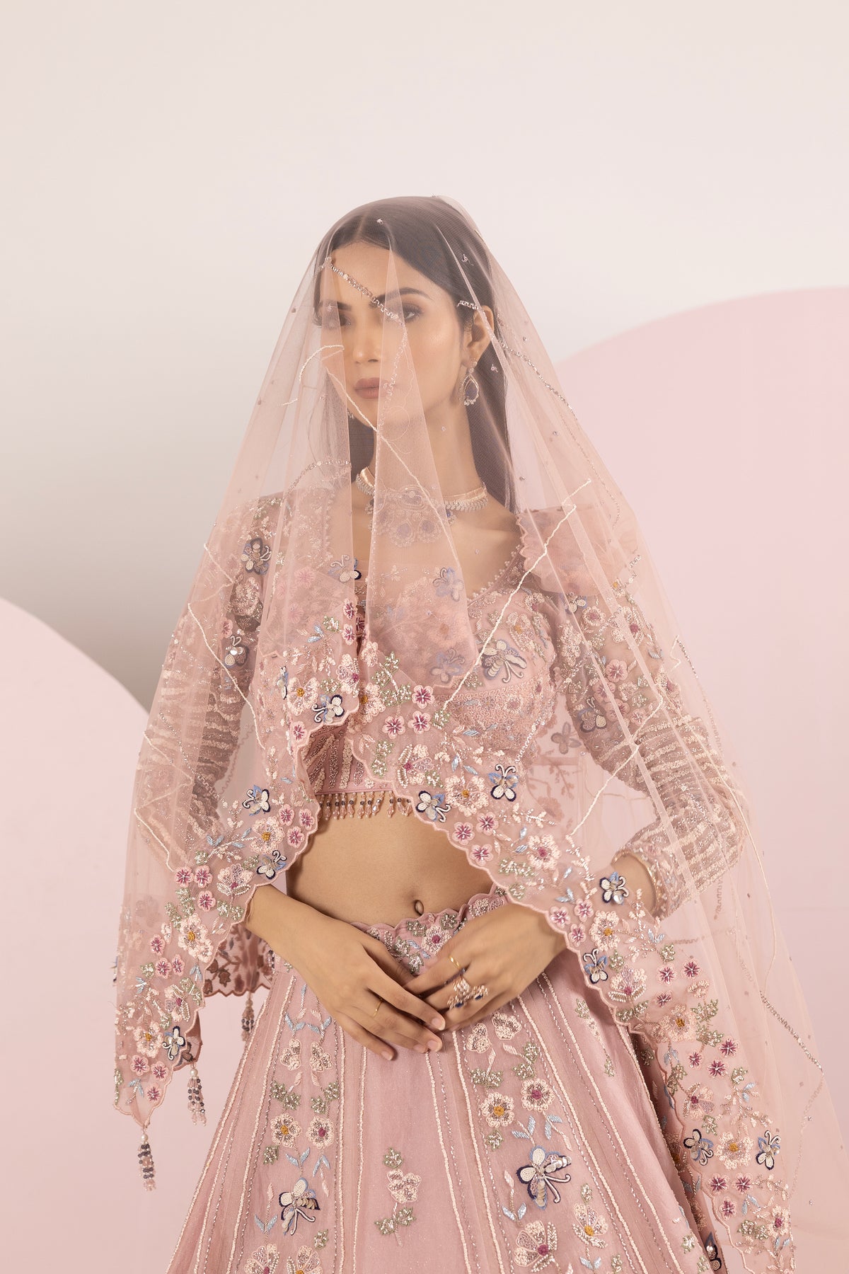 Pastel Pink Organza Lehenga Set