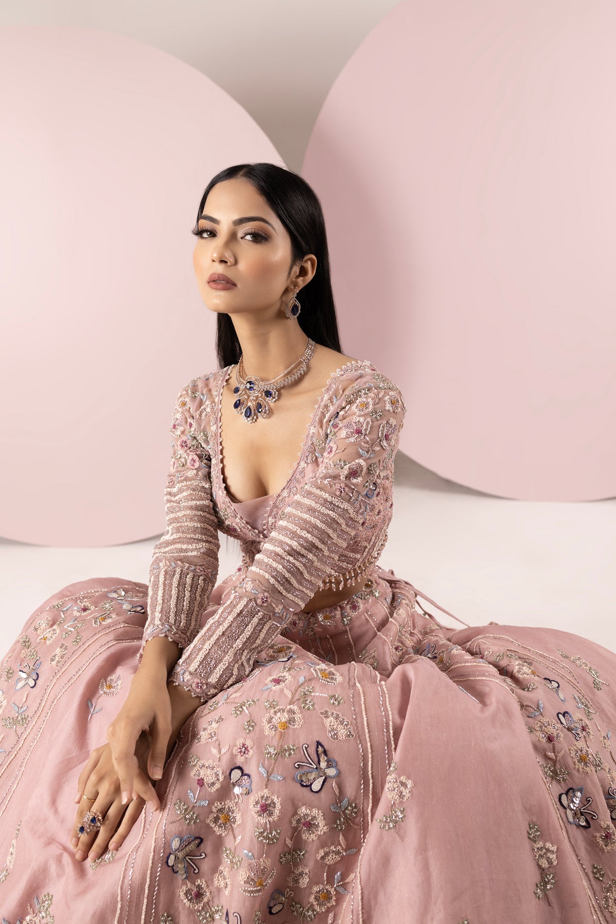 Pastel Pink Organza Lehenga Set