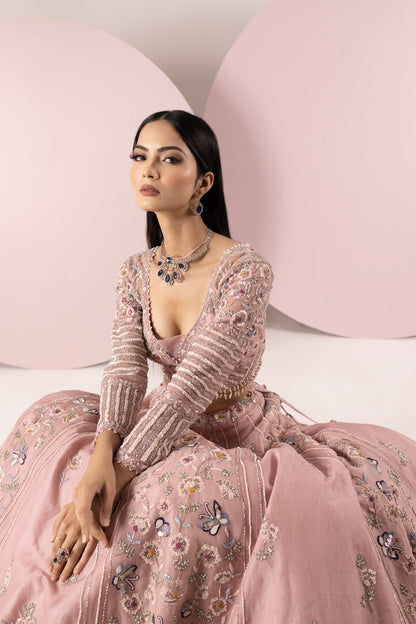 Pastel Pink Organza Lehenga Set