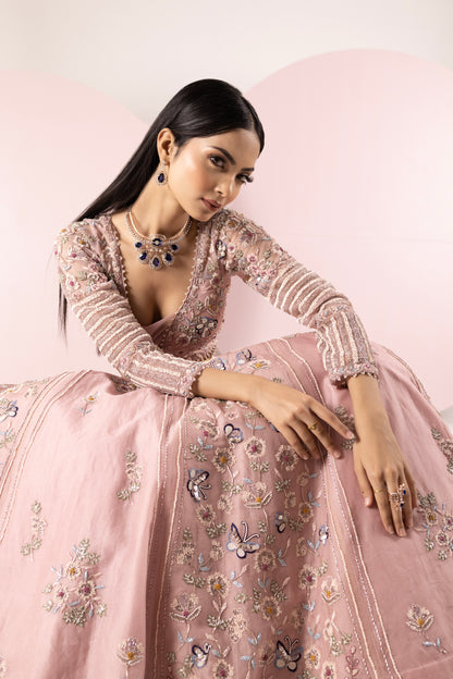 Pastel Pink Organza Lehenga Set
