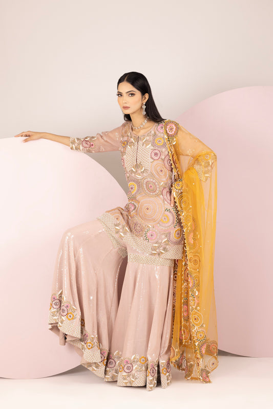 Beige Sharara Set