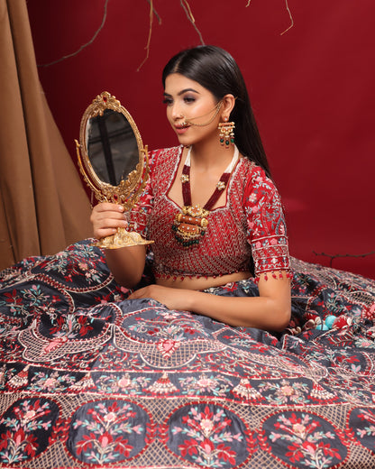 Grey lehenga set