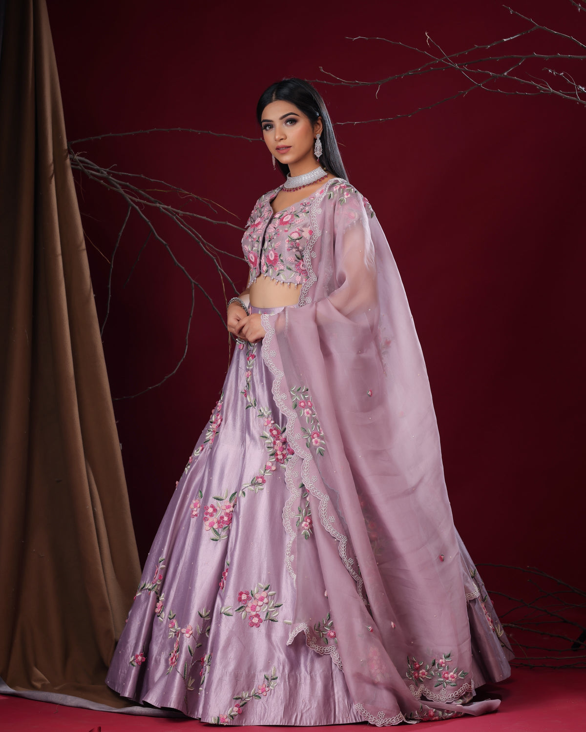 Lavendar lehenga set