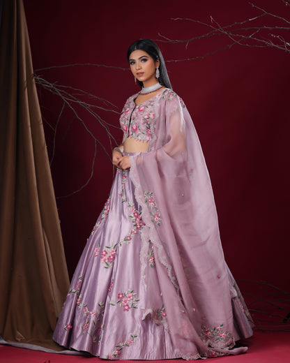 Lavendar lehenga set