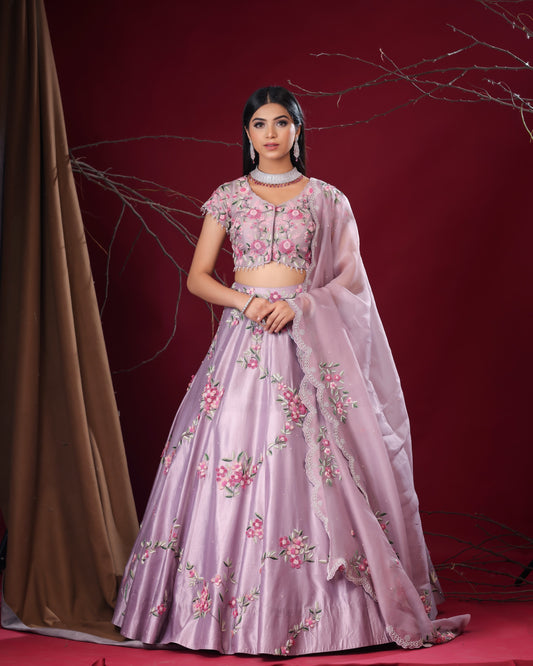 Lavendar lehenga set
