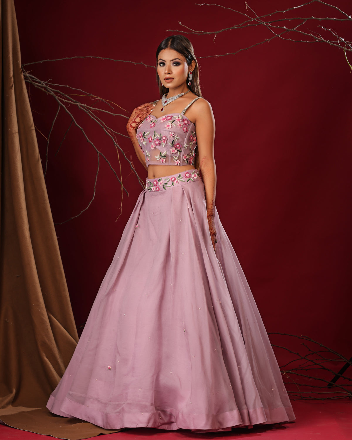 Lilac lehenga set