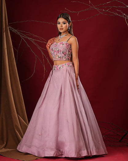 Lilac lehenga set