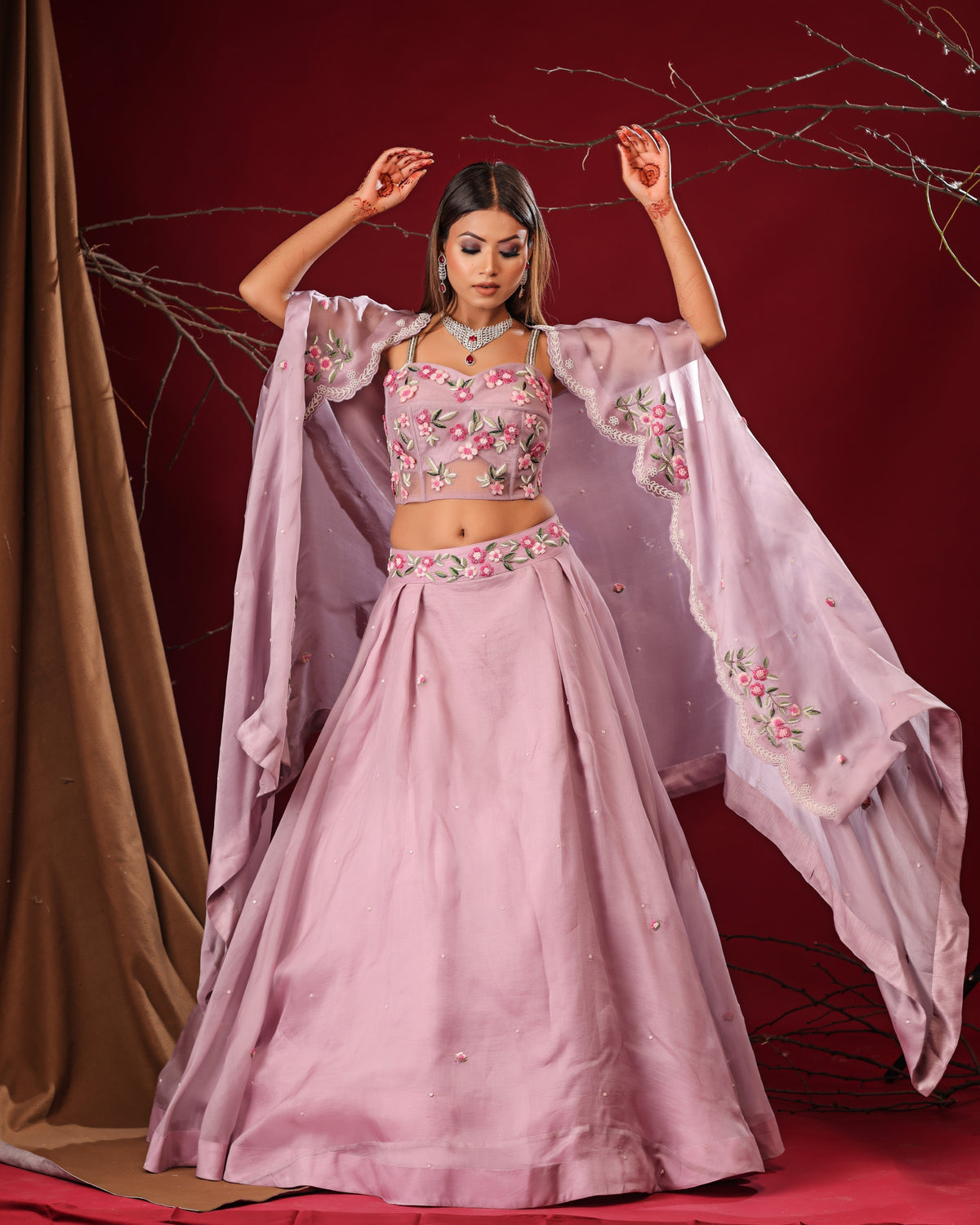 Lilac lehenga set
