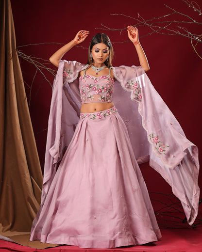 Lilac lehenga set