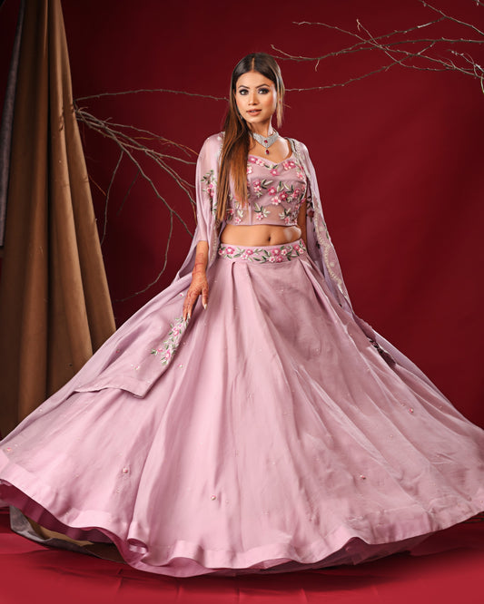 Lilac lehenga set
