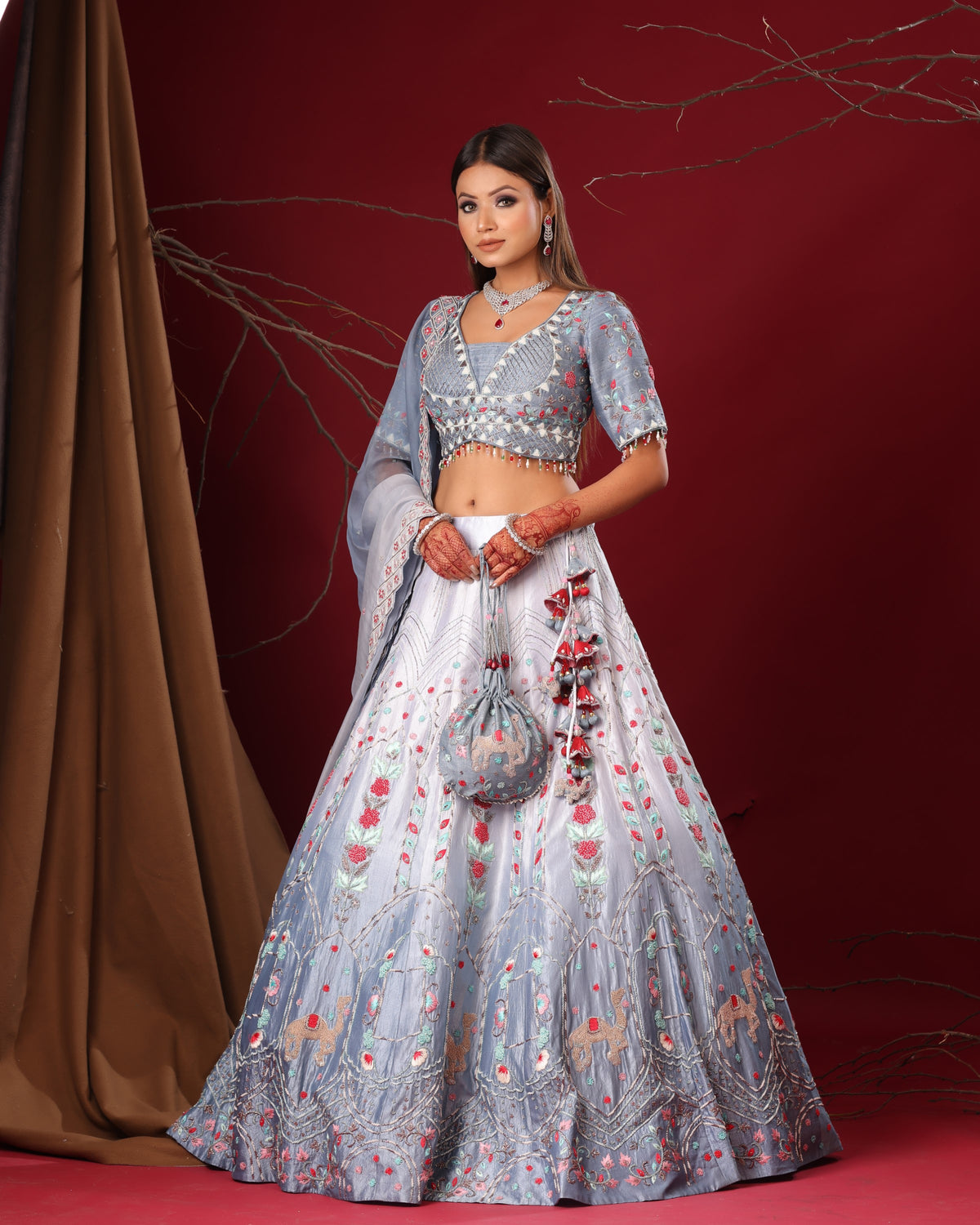 Grey ombre lehenga set