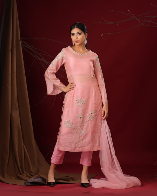 Pastel pink kurta set