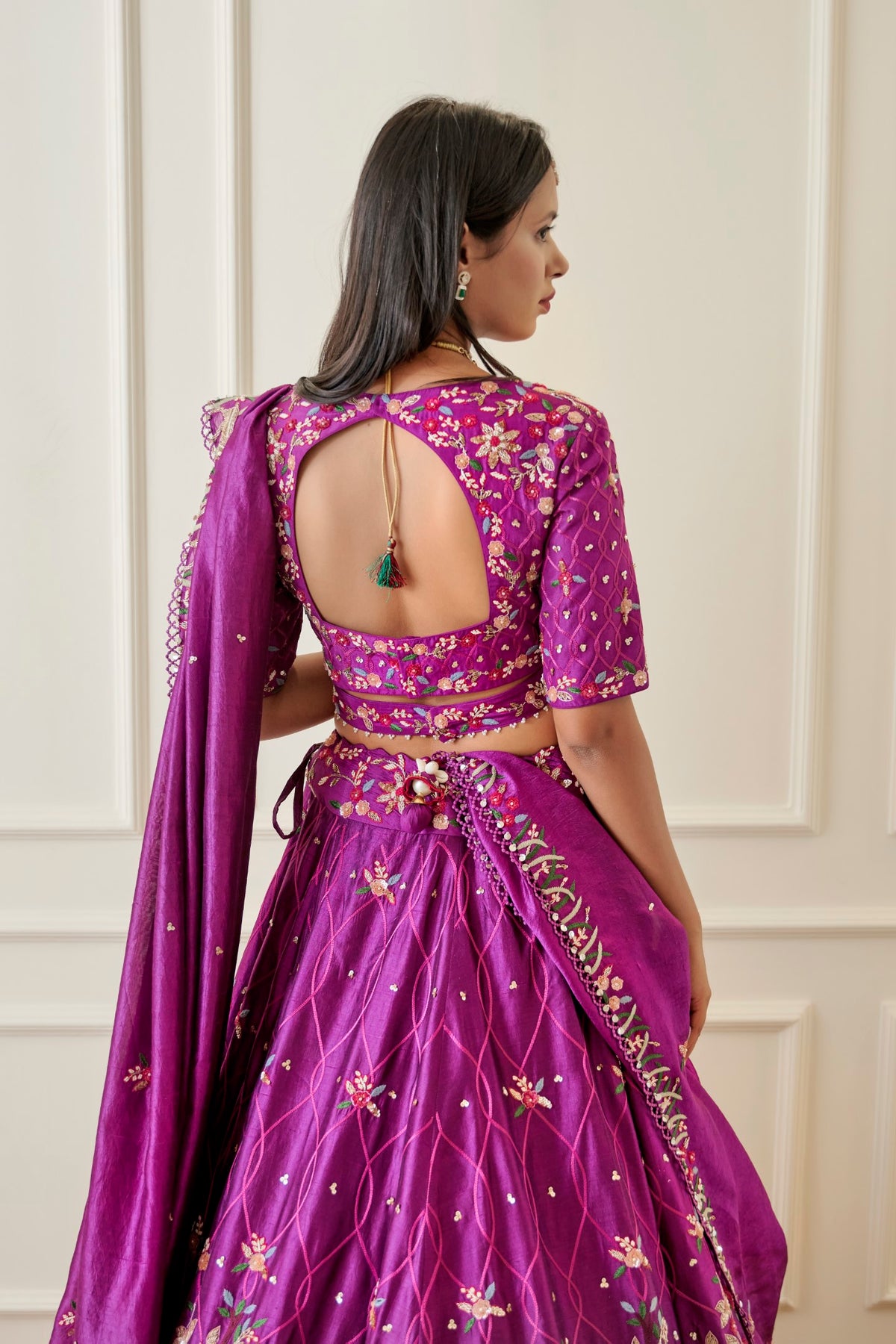 Purple Silk Lehenga Set
