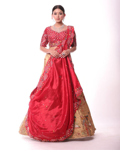 Golden Tissue Lehenga Set