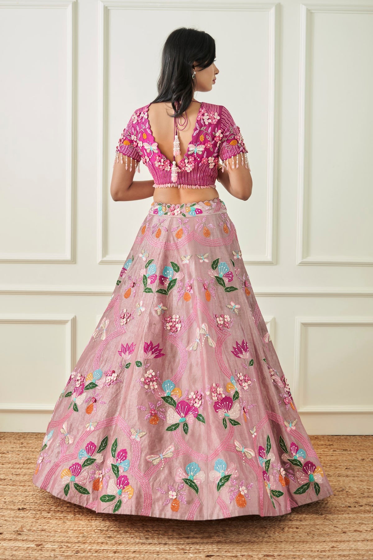Lilac Tissue Lehenga Set